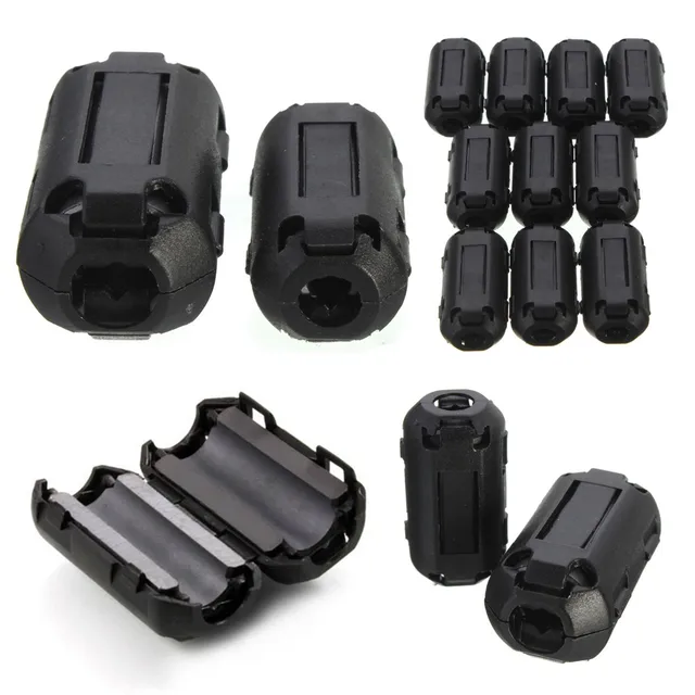 Best Offers 10Pcs Black Cable Wire Clamp Clip RFI EMI EMC Noise Filters Ferrite Core Case 3 x 1.6cm Best Offers 10Pcs Black Cable Wire Clamp Clip RFI EMI EMC Noise Filters Ferrite Core Case 3 x 1.6cm