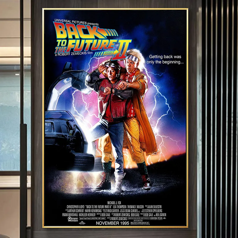 

Back to the Future Movie Poster art Print Painting on Canvas Large Wall Art Pictures Boy Kid Gift for Living Room Home Decor