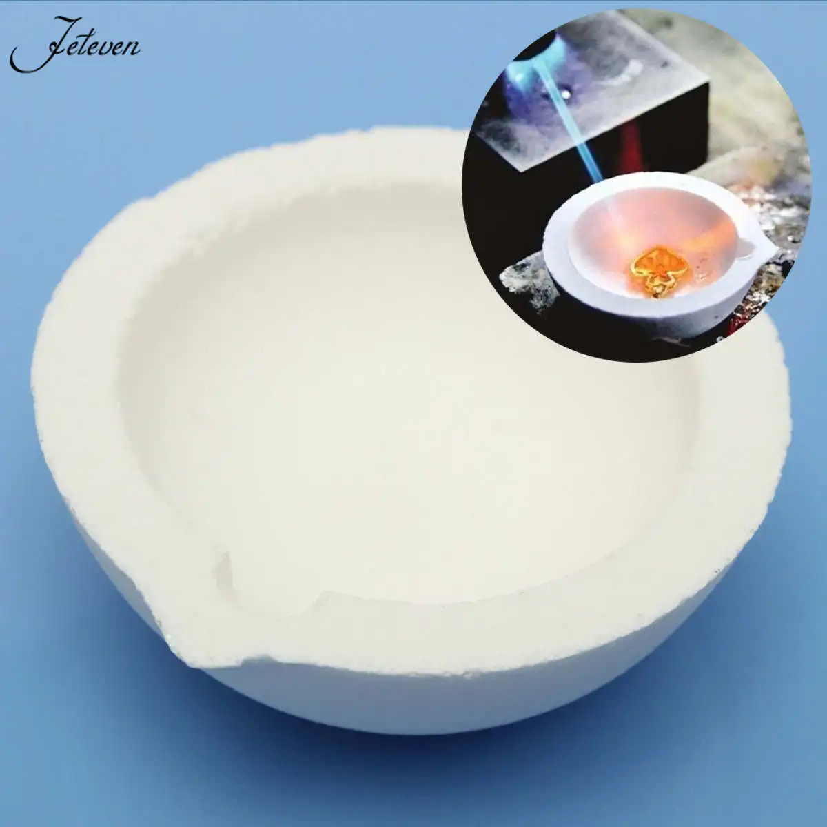 

High Temperature 150g Capacity Quartz Silica Melting Crucible for Gold & Silver Platinum Refining Jewelry Making Tool Equipment