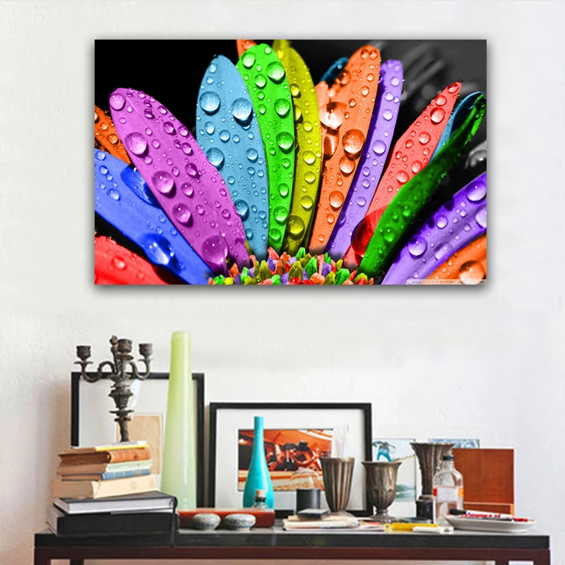 

Leaves Wall Art Canvas Painting Colorful Petal Posters Decorative Wall Painting Canvas Art Print Picture Home Decoration
