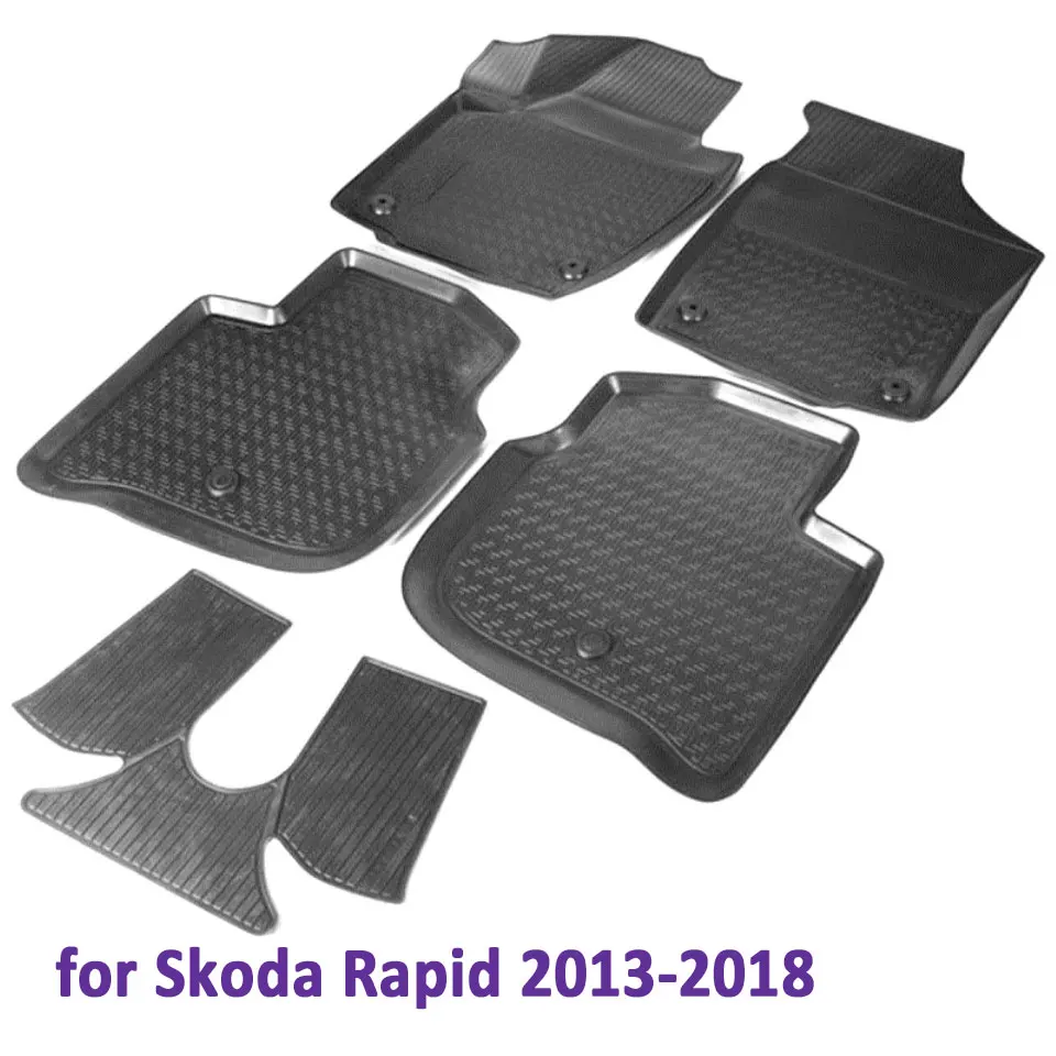 Для Skoda Rapid 2013- Коврики 3D в салон 5 шт./компл. полиуретан Rival 15102001