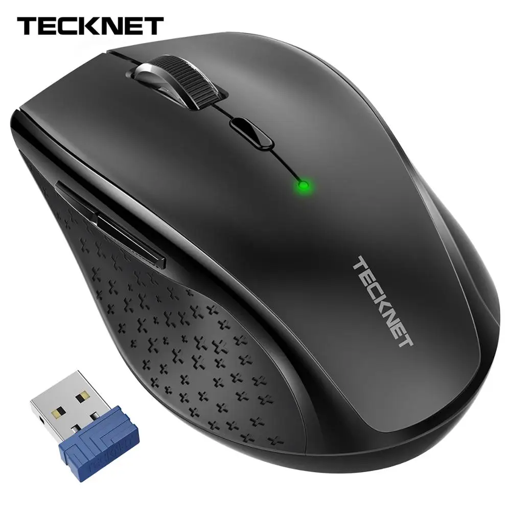 

TeckNet Alpha Ergonomic Wireless Mouse 2.4GHz Optical Mobile Mice with USB Nano Receiver for Laptop PC Computer 6 Button 3000DPI
