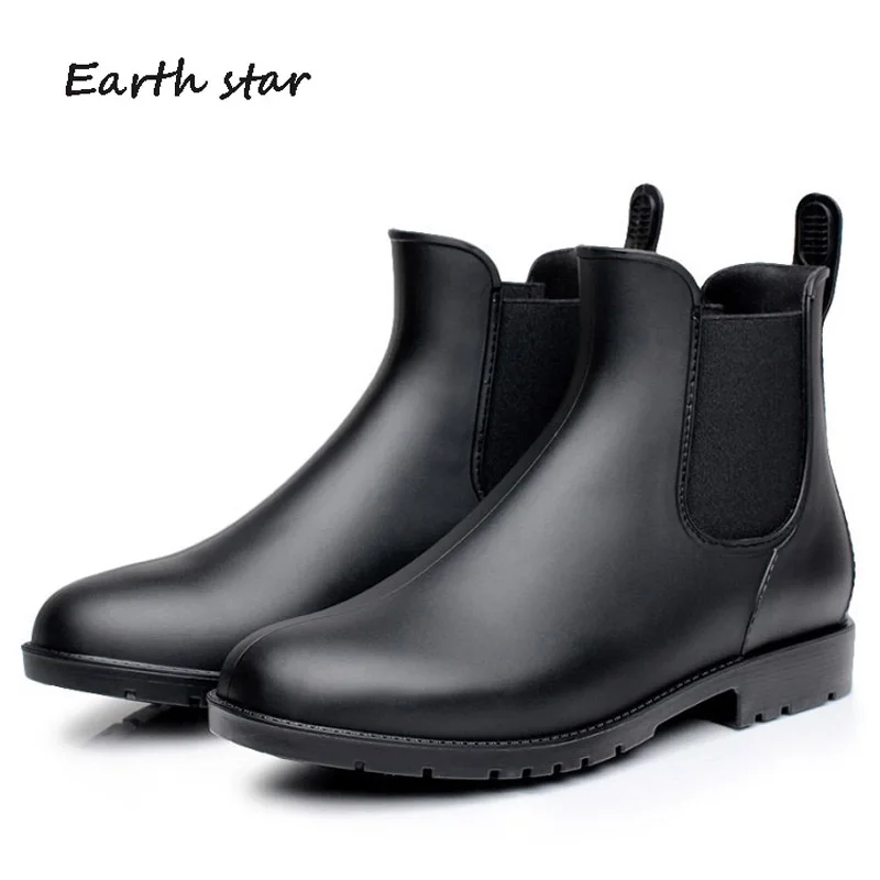 

EARTH STAR Autumn Shoes Women Retro Fashion Brand Chelsea Boots Black Winter Warm Short Ankle Boots Platform Shoe Black with fur