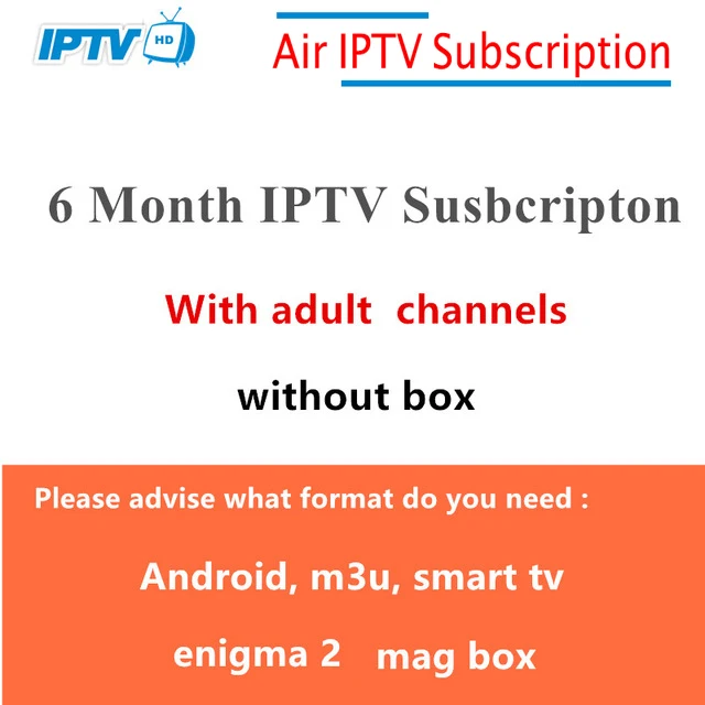 Air IPTV подписка Франция Италия Нидерланды арабский Испания Швеция Португалия северная канада США android Smart IPTV M3U - Цвет: 6 Months with hot