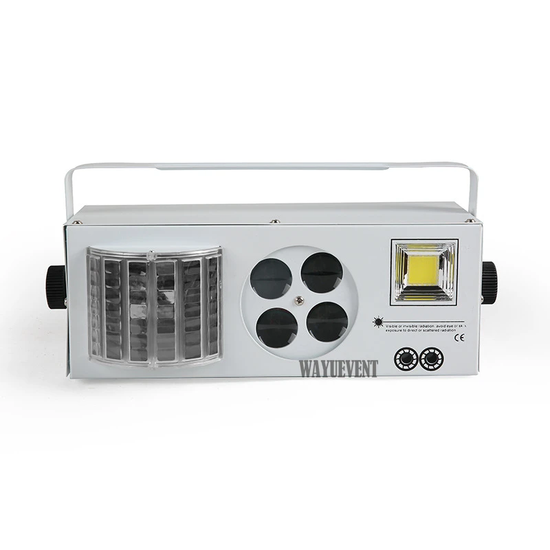 

2018 Newest LED 4 in 1 Laser flash Gobo Strobe butterfly patterns light DMX512 KTV club Disco dj Multi-functional stage lighting