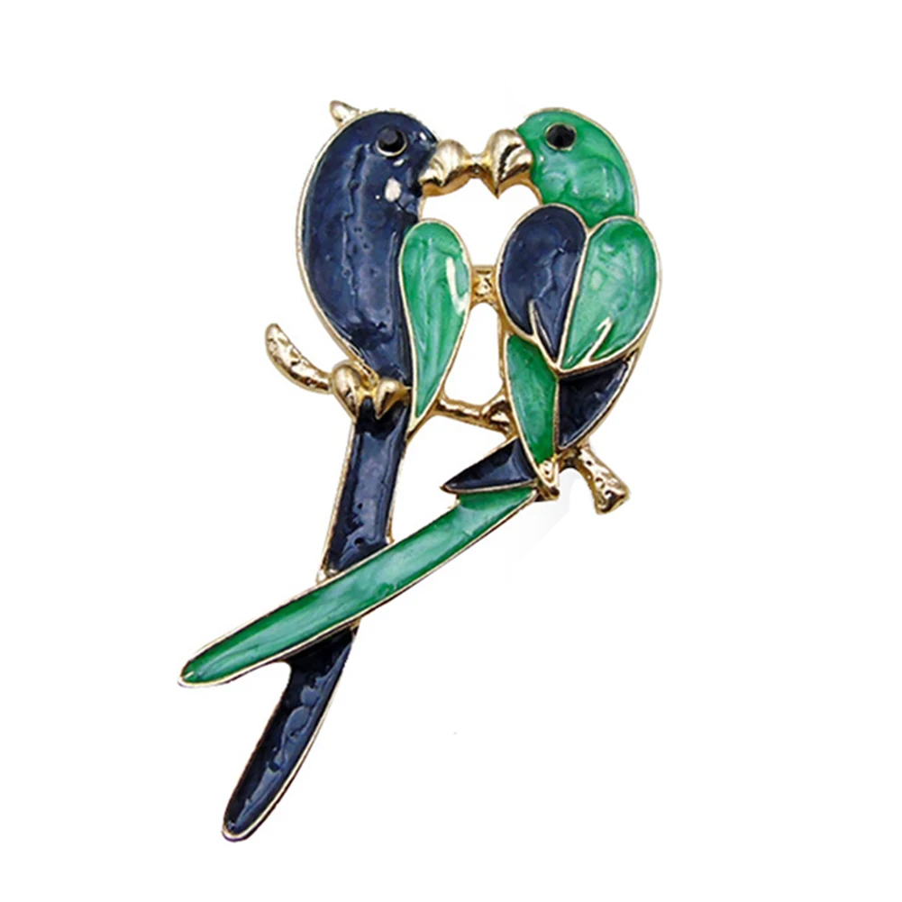 

Couple Parrot Brooch Pin Breastpin Wedding Party Jewelry Unisex Scarf Accessory