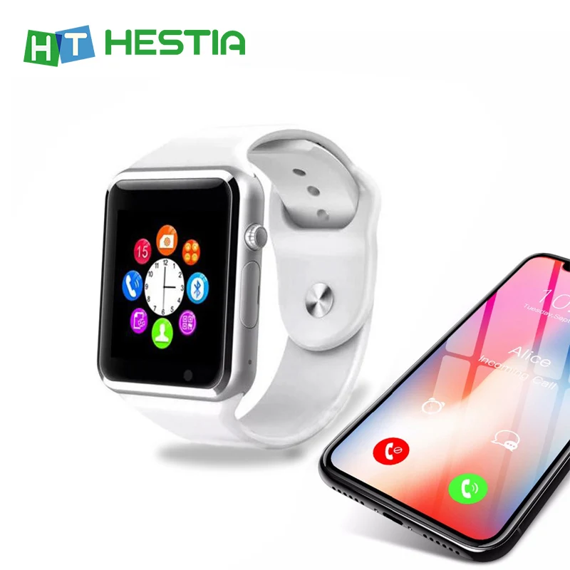 HESTIA A1 наручные часы Bluetooth Смарт часы спортивные Шагомер с сим-камерой Smartwatch для Android HUAWEI Apple samsung часы - Цвет: Зеленый