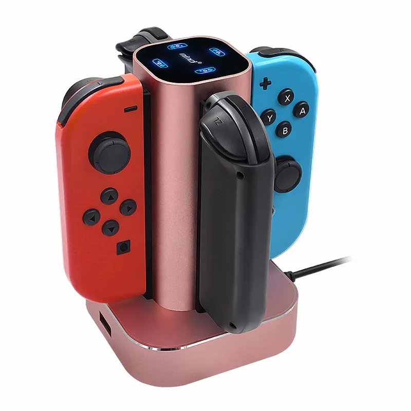 

For Nintend Switch NS Charger Dock ABS Aluminum Metal 4 In 1 LED Stand Charging For Nintendo Switch Pro Game Console Joy-Con