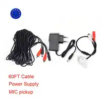 ミニマイク Cctv のマイクオーディオピックアップデバイスカメラアダプタ高感度良質 DC12V 電源ケーブル 60FT ケーブルとんとん