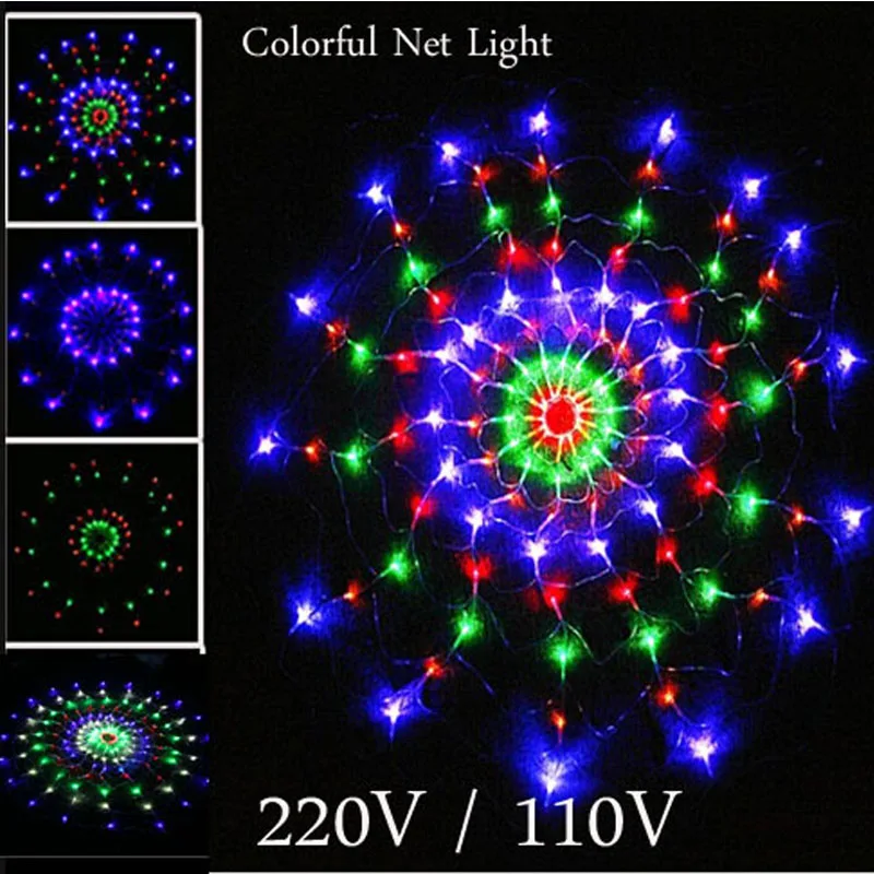 

1.2 m 120Leds 8 flash modes 220V / 110V Colorful RGB LED net string light Christmas Party wedding ceremony lights free shipping