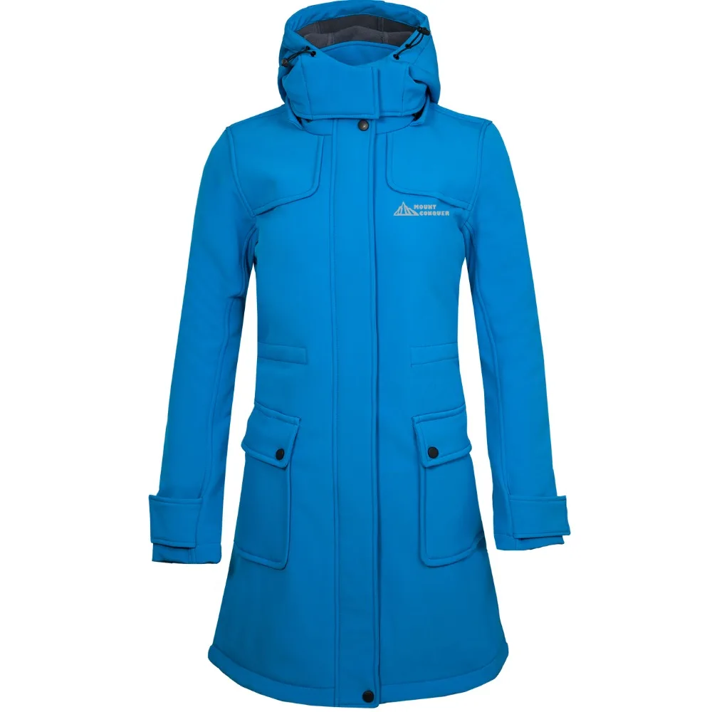 Женское длинное флисовое пальто Mount Conquer куртки для пеших прогулок верхняя