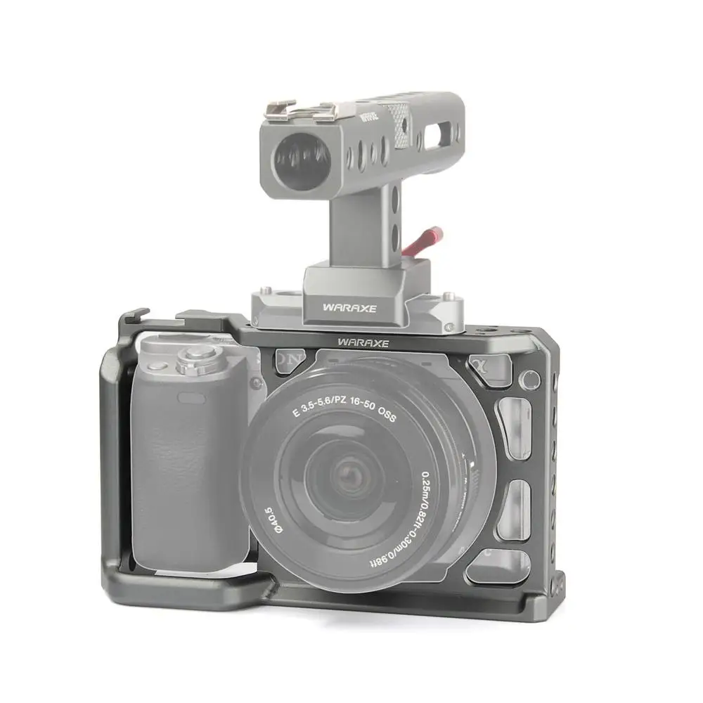 

WARAXE A6 Camera Video Cage for Sony ILCE-6000/ILCE-6300/ILCE-A6500 with 1/4" and 3/8" Threaded Holes Cold Shoe Base