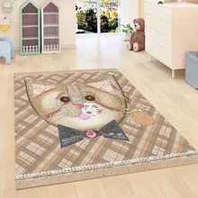 Else коричневая Геометрическая плитка смешной галстук-бабочка для кота детская комната 3d принт Нескользящая микрофибра для детской комнаты декоративный коврик