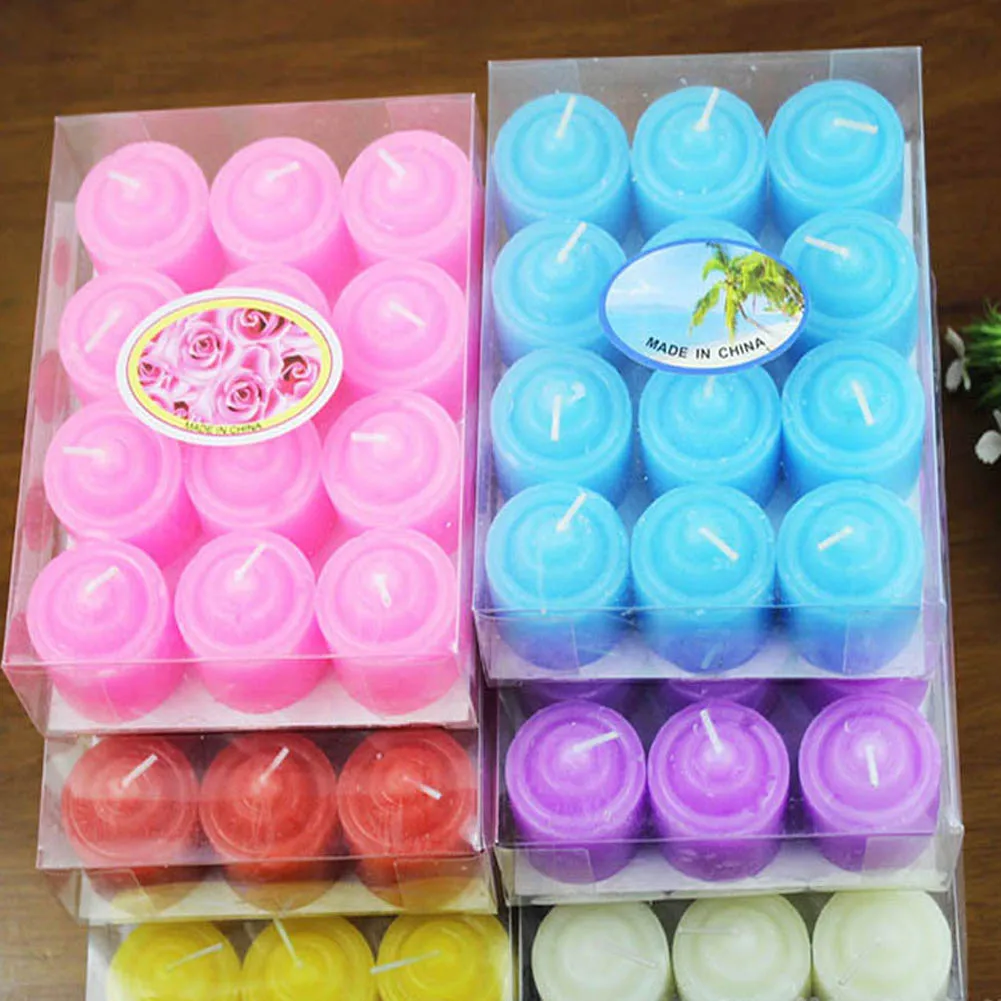 

Transparent Plastic Shell Smokeless Aromatherapy 12 Pack Small Tea Candle Romantic Table White Tea Candle Lamp Dia 3.5cm