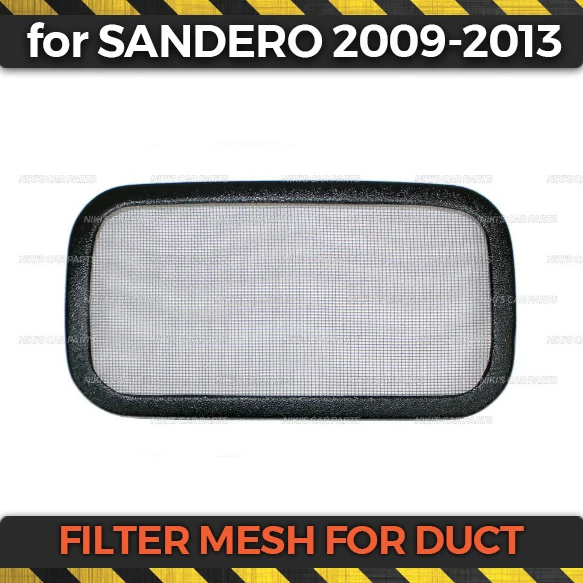 

Filter mesh under jabot for Renault Sandero 2009-2013 on duct plastic ABS protection embossed function car styling accessories