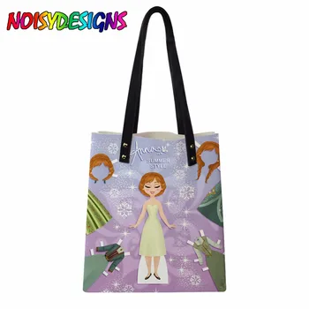 

Handbag Paper Dolls Tote Bags PU leather Foldable Shopping Bag Adorable Reusable Shoulder Girls Women Beauty Bags Porte bag