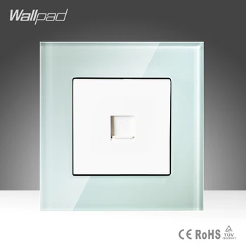 

High End Wallpad White Crystal Glass 110V-220V UK EU European Electrical RJ11 Telephone Tel Jack Outlet Power Wall Socket
