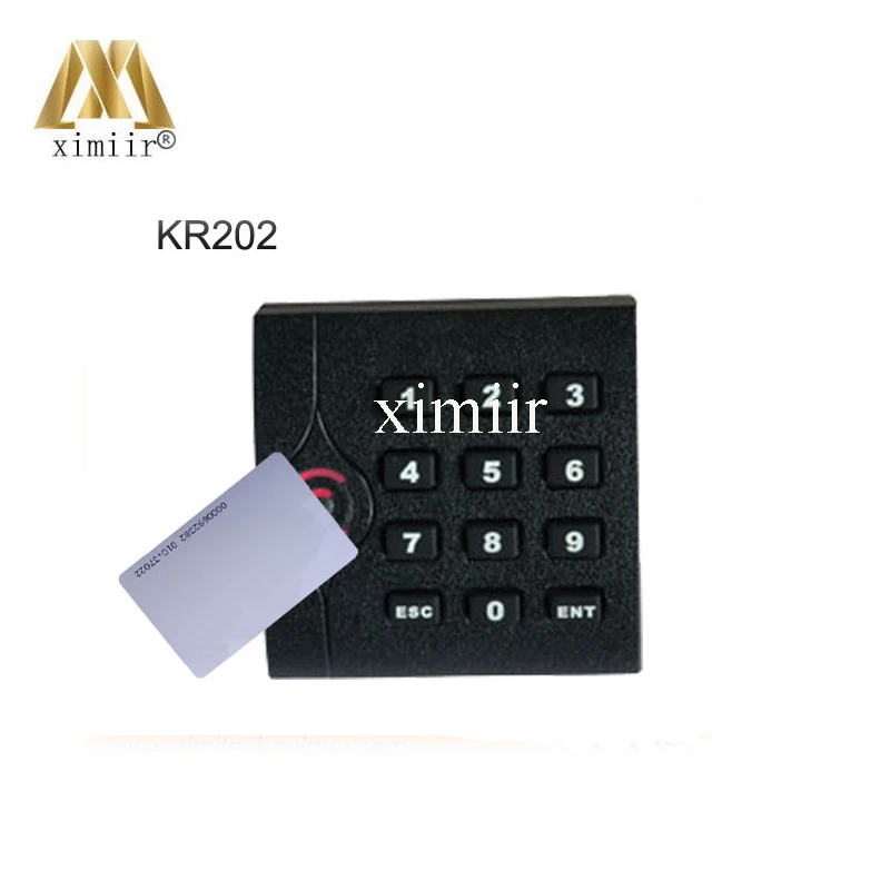 

High Quality ZK IP65 Waterpoof Card Reader For Access Control System KR202 With Keypad And LED Indicator 125KHz RFID Card Reader