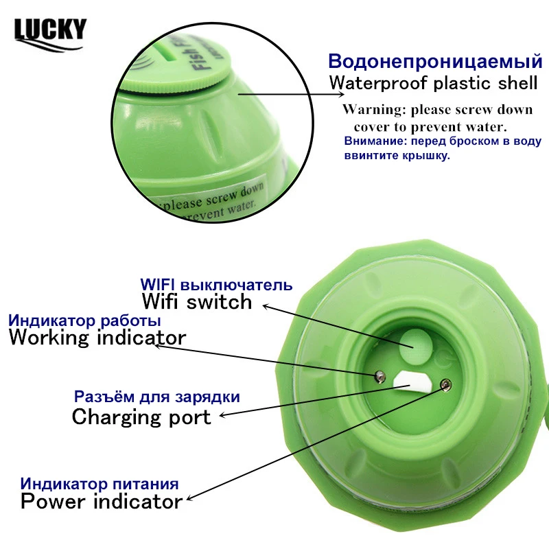 LUCKY WiFi fish finder FF916 EXT Wireless WI FI Fish Finder 100 M Depth Range 45 m Rechargeable Android iOS with Wifi Extender lucky эхолот