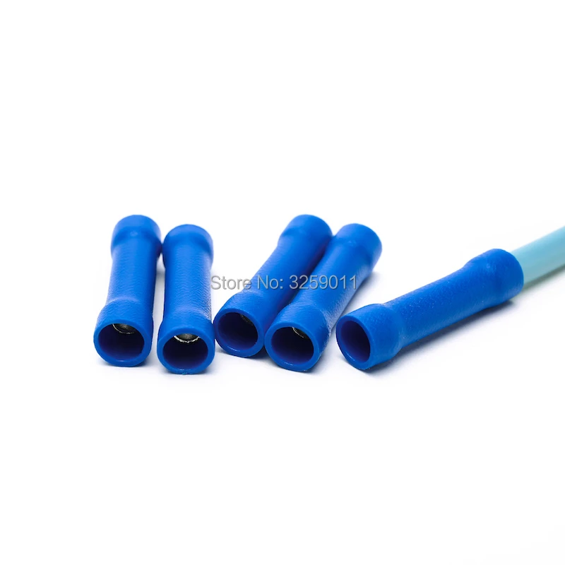 10pcs Bv 2 Insulating Wire Connector Butt Connector Crimp Electrical Wire Splice Terminal Blue 16 14 Awg Connectors Aliexpress