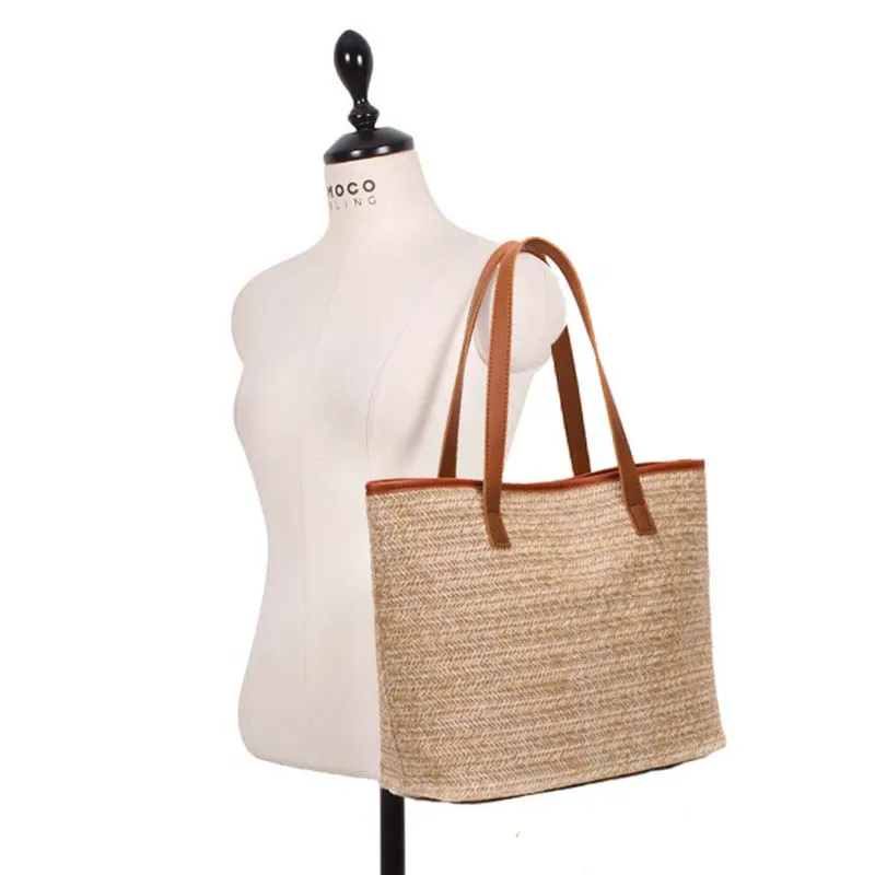 New Summer Women Fashion Handbag INS Popular Female Holiday Straw Bags Lady Knit Shoulder Bag Travel Shopping Tote Bolsa SS3230 (1)
