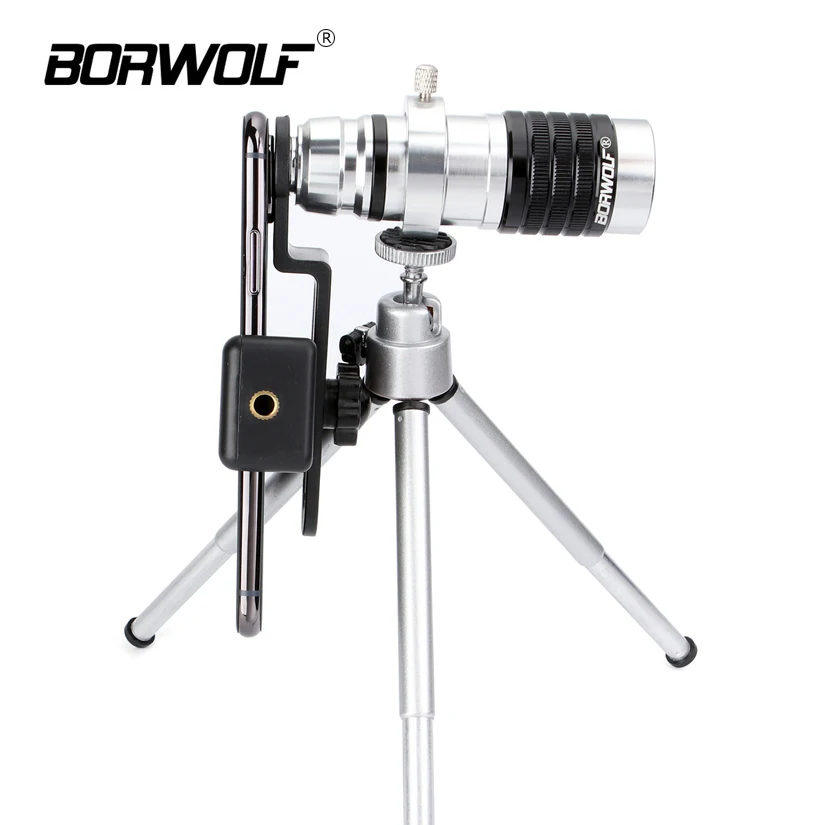 Borwolf 12X25 ночное видение HD нескользящий зум мобильный телефон Монокуляр с фото