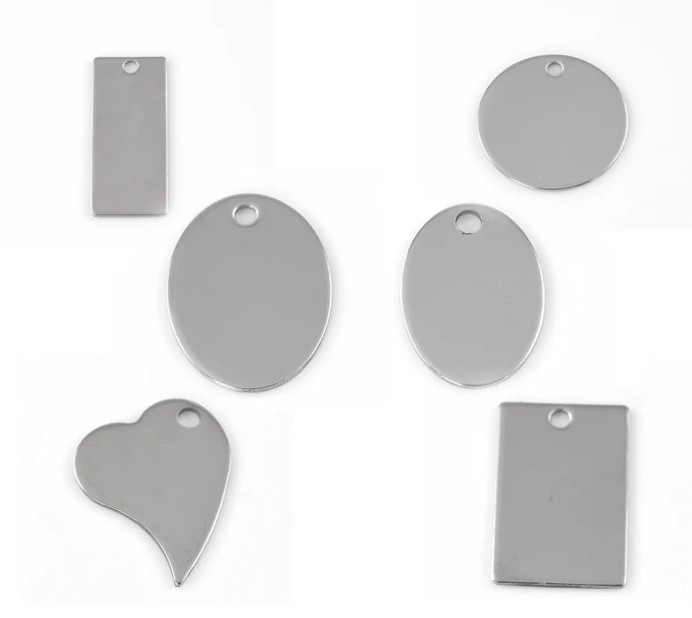 

LASPERAL 30PCs Stainless Steel Blank Pendants Heart Oval Rectangle Neckalces Pendants For Jewelry High Quality DIY Accessories