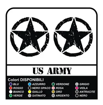 

KIT 3 STICKERS STAR ARMY HOOD BOX OFFROAD STICKER US ARMY WORN EFFECT SCRATCHED EFFECT for renegade wrangler defender offroad