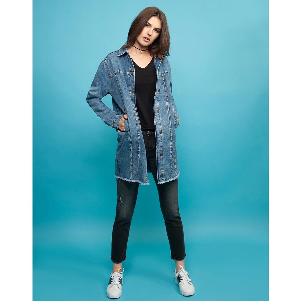 Удлиненная джинсовая куртка для девушки Gloria Jeans GJC003453|jackets jeans for women|jacket jeanscoated women |