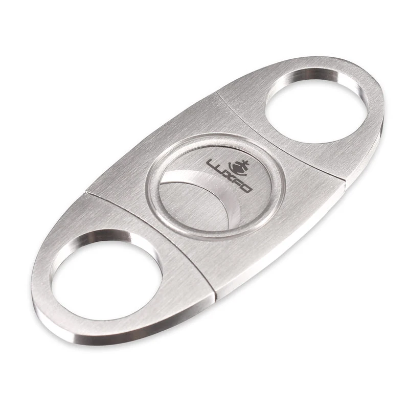 

LUXFO Double Blades Stainless Steel Sliver Plated Cigar Cutter Pocket Gadgets Cigars Scissors