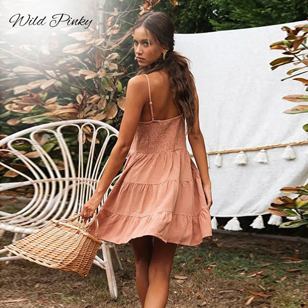 WildPinky Summer Bohemia Dress Spaghetti Strap Peplum Dress Women V Neck Backless Sexy Dress Chic Backless Beach BOHO Vestidos WildPinky Summer Bohemia Dress Spaghetti Strap Peplum Dress Women V Neck Backless Sexy Dress Chic Backless Beach BOHO Vestidos