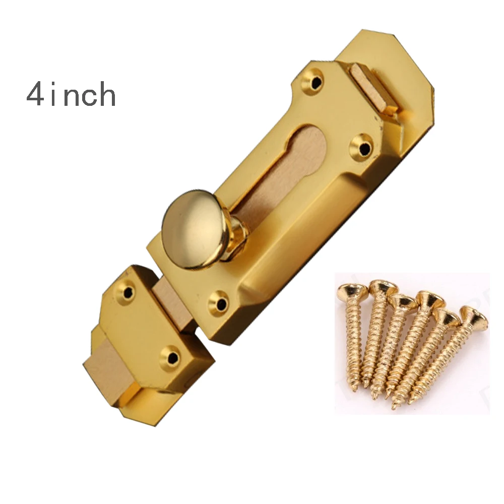 

4 inch Heavy Duty Solid Brass Security Door Bolt Slide Dead Lock Catch [3]