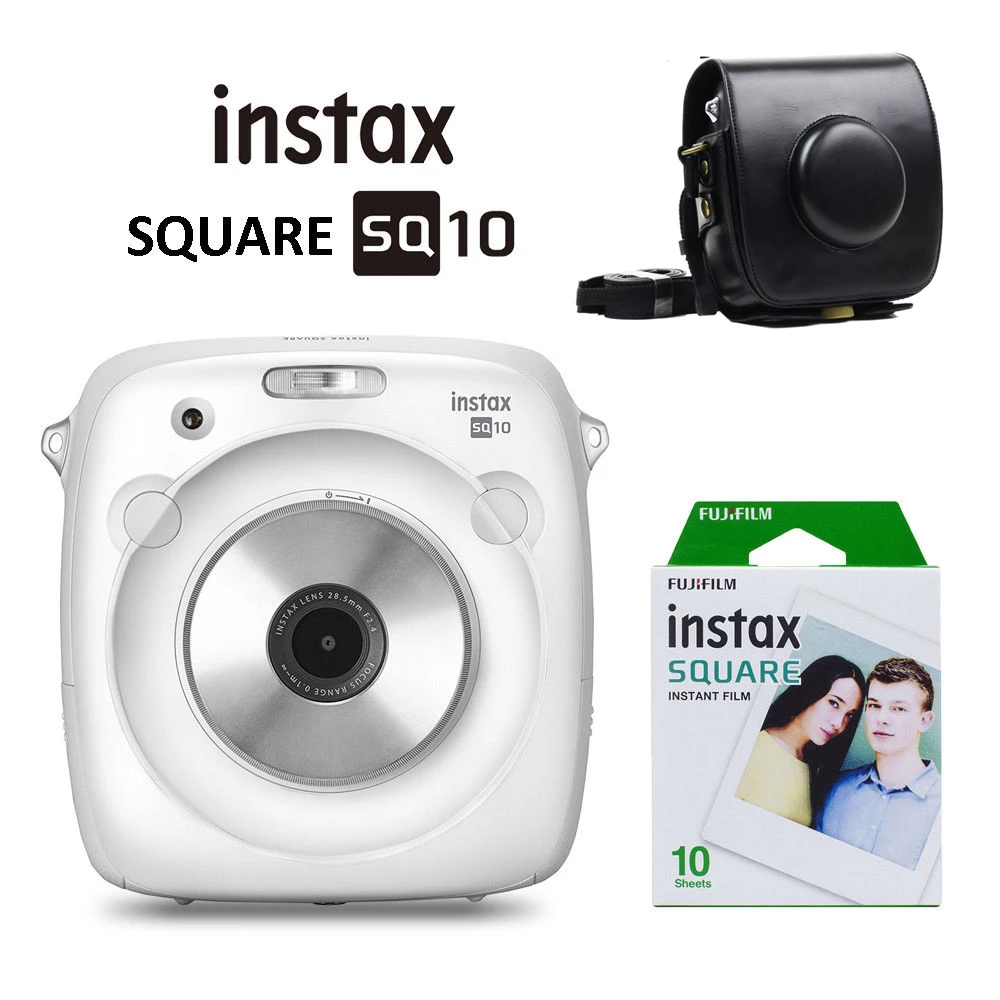 Voorstel Hamburger Logisch New White Fujifilm Instax Square Sq10 Hybrid Instant Film Photo Camera + 10  Sheet Fujifilm Instax Mini Films + Camera Case Bag - Film Cameras -  AliExpress