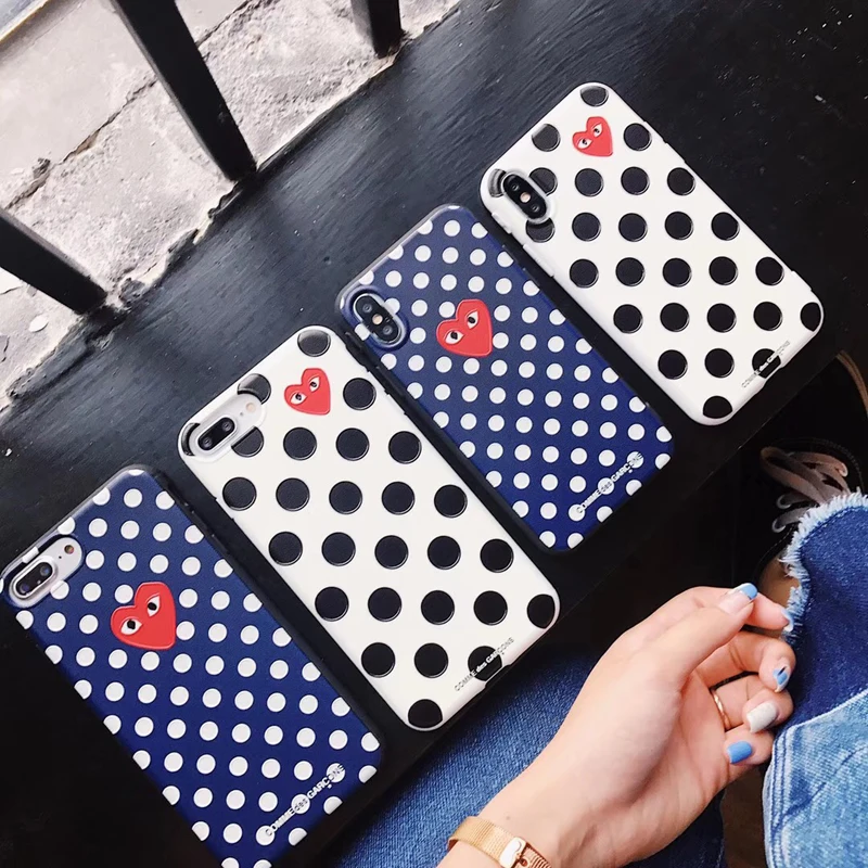 Hot France CDG Play Comme des Garcons Heart Soft cover case for iphone 6 6Plus S 7 7 plus 8 8Plus X Love Wave point phone cases Hot France CDG Play Comme des Garcons Heart Soft cover case for iphone 6 6Plus S 7 7 plus 8 8Plus X Love Wave point phone cases