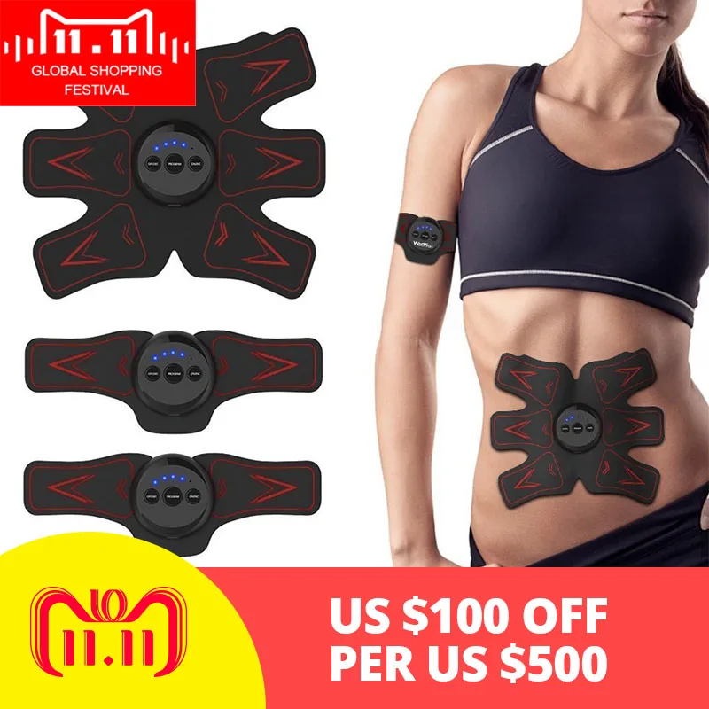 

Rechargable Abdominal Muscle Toner Abs Toning Belt Abdominal /Arm/Leg Muscle Fitness Trainer Gear for Men Women