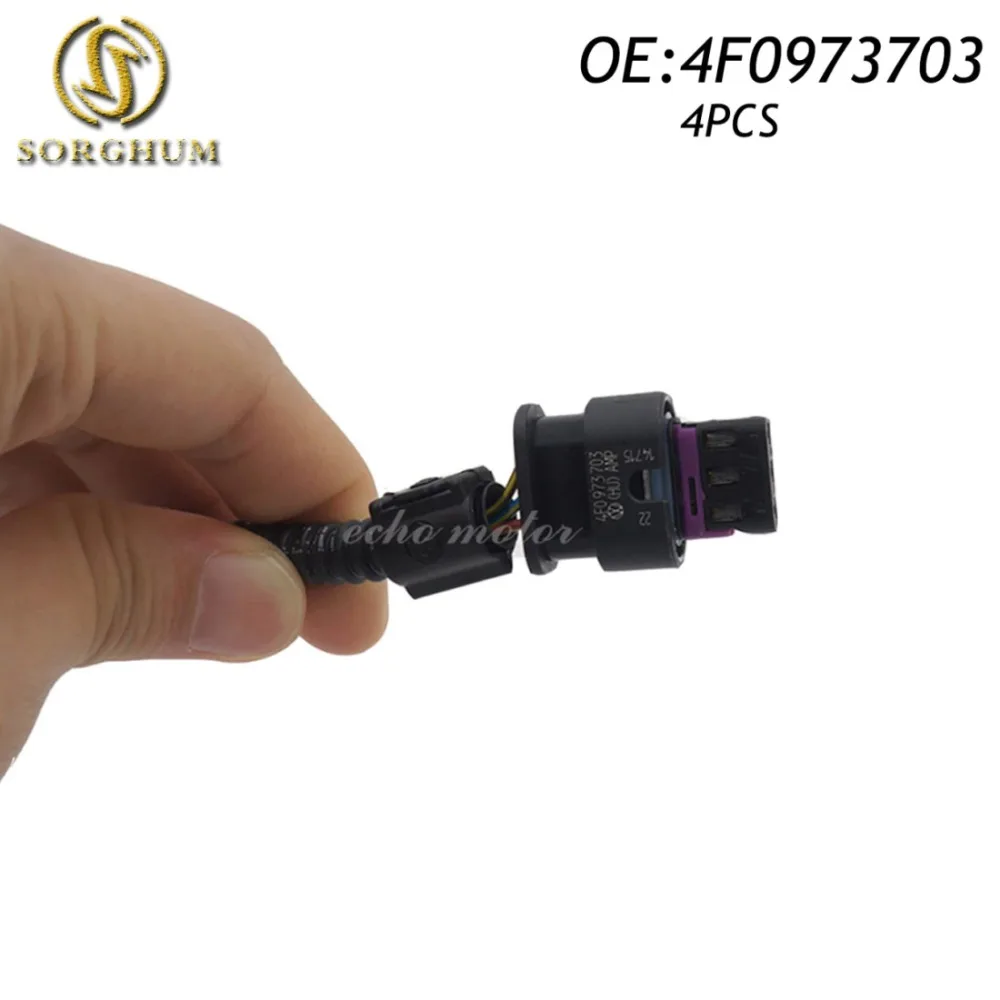 

4PCS PDC Parking Sensor Plug Cable 4F0973703 3C0973203 Fit for 66209270501 66209275704 A2125420018 30765703 735467154 etc