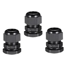 Uxcell 3 шт M20/PG21 черный/белый кабель сальник Регулируемый Водонепроницаемый Пластик контргайку 6-12/13-18 мм диаметр кабеля. с прокладкой