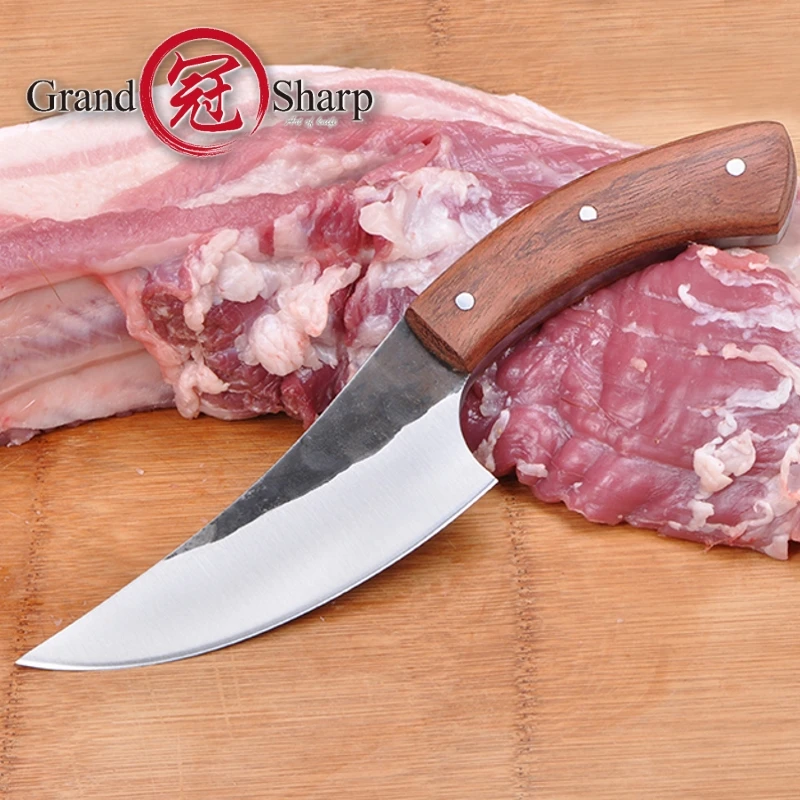 Cena Nóż myśliwski stal wysokowęglowa ręcznie naprawiony nóż 58HRC drewniany uchwyt Camping Tactical Survival EDC Rescue narzędzia zewnętrzne nowość