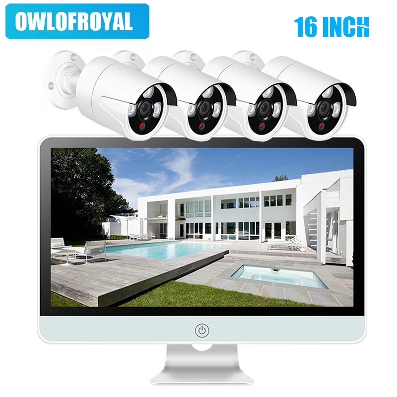 

IMPORX 4CH CCTV System Wireless 720P 16" LCD NVR Security Camera System 1MP IR Outdoor P2P Wifi IP Camera Vedio Surveillance Kit