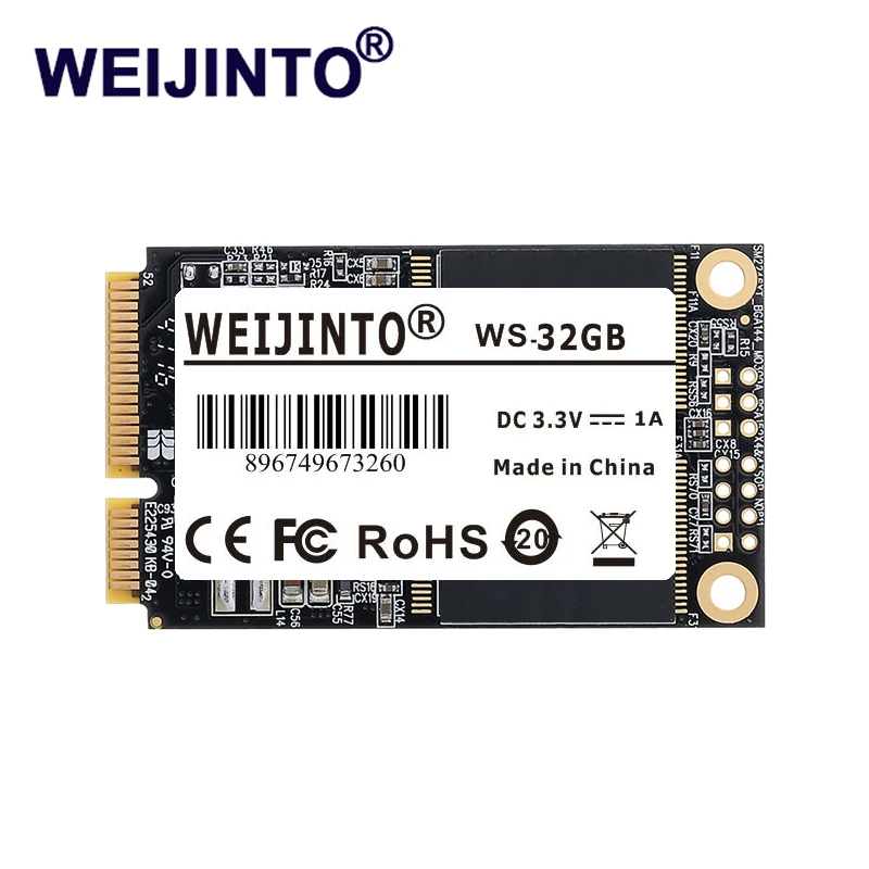 WEIJINTO mSATA SSD 128 ГБ 256 480 512 1 ТБ мини SATA Внутренний твердотельный жесткий диск для