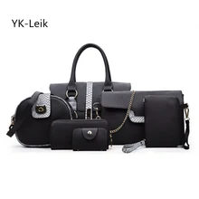 YK Wehbe-leik 2017 Mujeres Bolsa de Patrón de Cocodrilo 6 Unids/set Venta Compuesto Hombro bolsas Bolso Bolso Monedero de La Pu Bolsos de Cuero