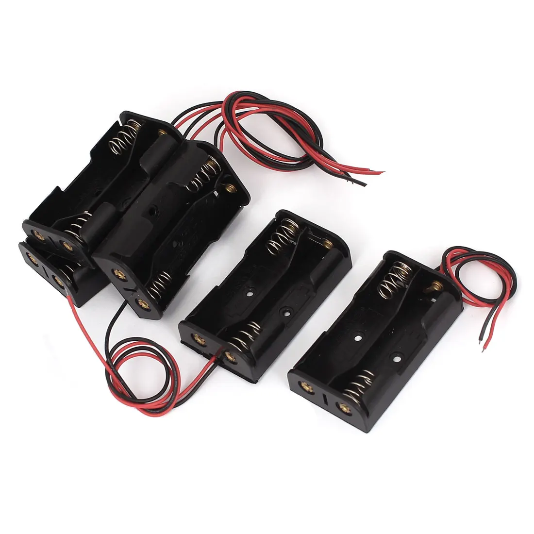 5 Portabatterie AA Con Clip Coccodrillo - Holder Per 2 Celle 1.5V