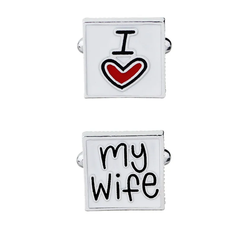 Fashion Cufflink For Men Husband I Love My Wife 2018 Design Good Husband Cuff Link Men Shirt Charm Cufflinks Anniversary Gift R4