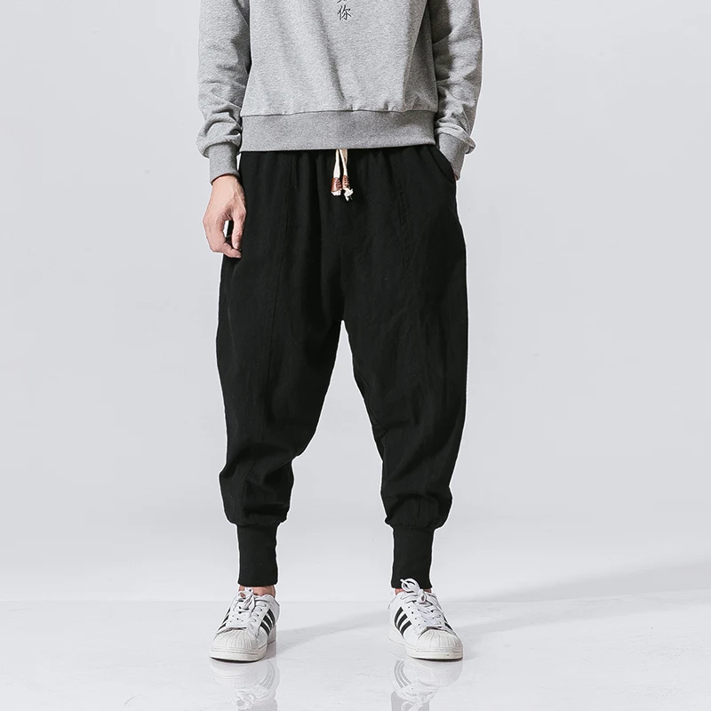 

MRDONOO 2017 New Men & Women Men's loose harem pants retro pants Male Trousers Comfortable Men Full Length Pants M-5XL K46