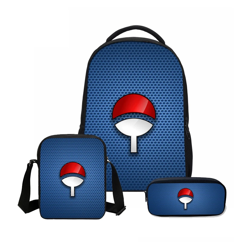 

VEEVANV Boys School Backpacks Fashion 3 PCS/SET Anime Uzumaki Naruto Casual Girls Cartoon Mochila Shoulder Bags Children Bookbag