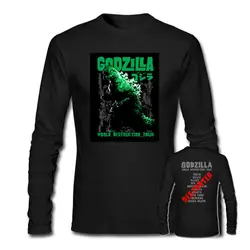 Годзилла 5 мир уничтожения Тур фильм черная футболка с длинным рукавом Vintage Рубашки