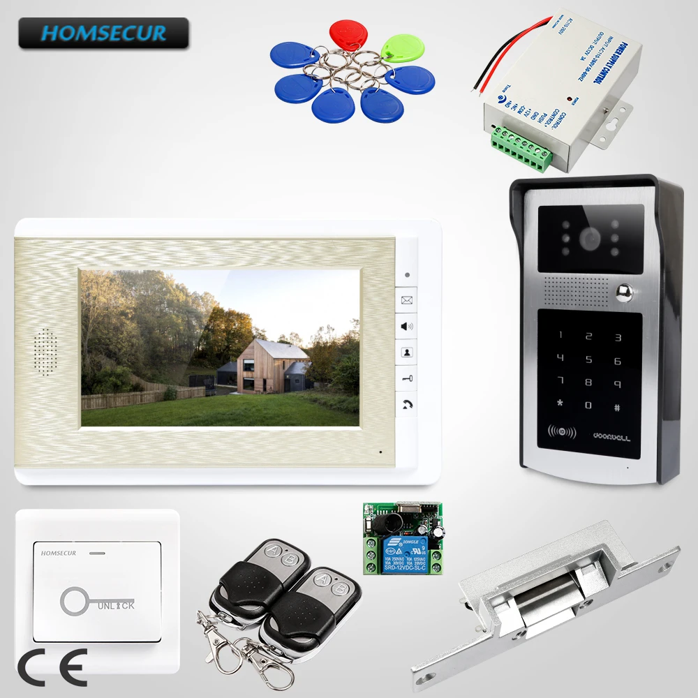 

HOMSECUR 7" Video Door Entry Phone Call System with IR Night Vision for Home Security XC004-S+XM708-G