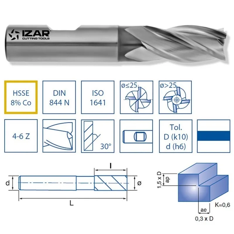 IZAR 46364 клубника hsse8 % DIN844n NZ 25 00 мм|Аксессуары для электроинструментов| |