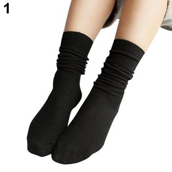 

Fashion Girl Women Soft Knitting Stockings Casual Cotton Blend Middle Tube Stockings