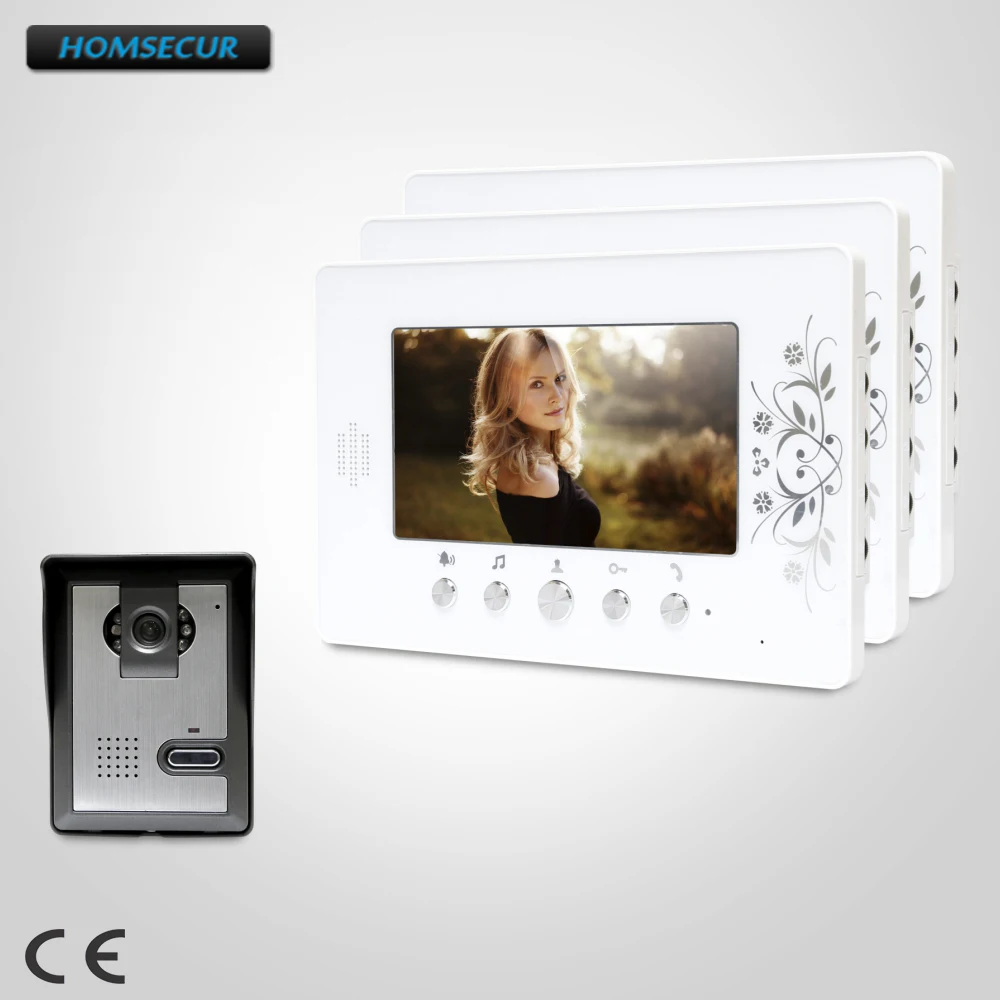 

HOMSECUR 7inch Video Door Entry Call System with One Button Unlock for Home Security XC005+XM709
